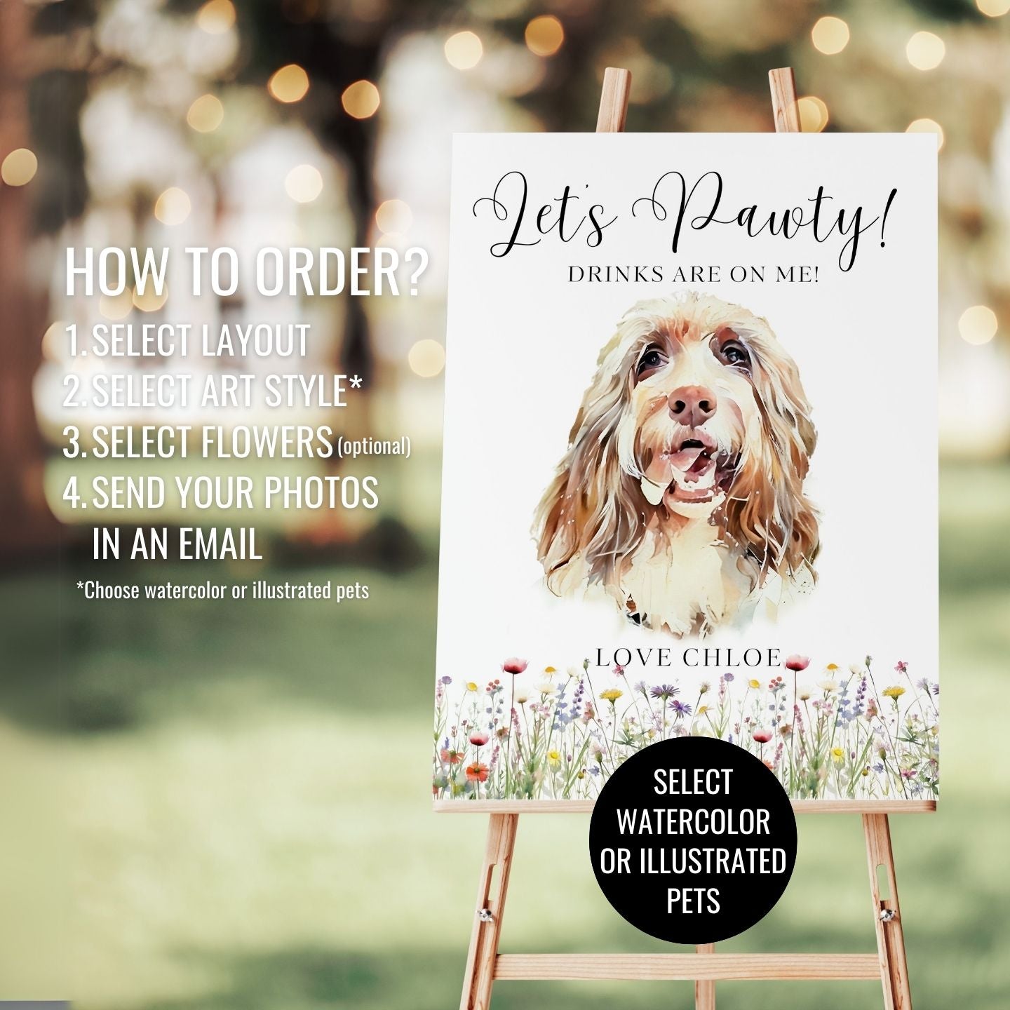 Pet Wedding Welcome Sign