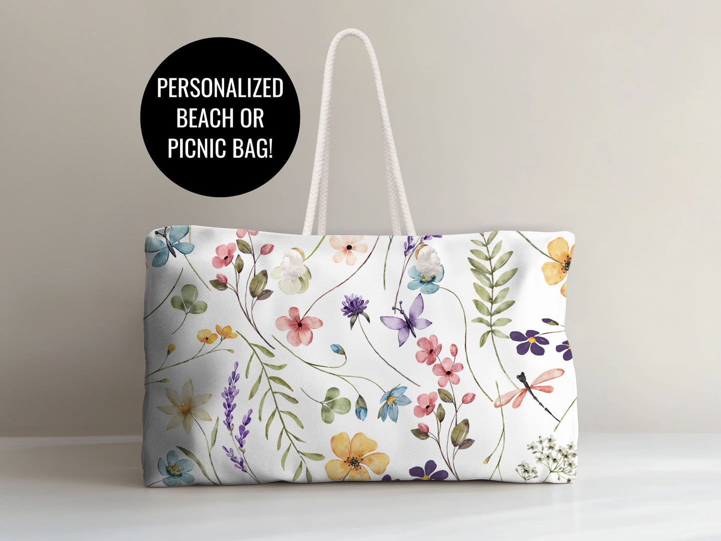 Beach and Picnic Bag - Personalized with name