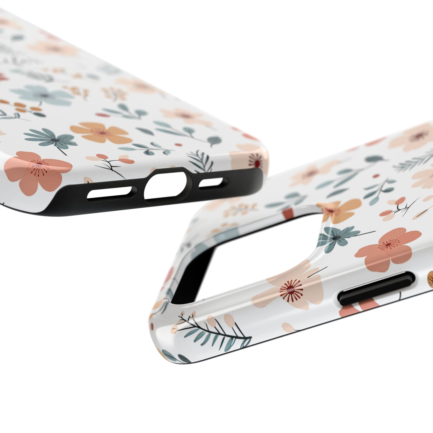 Personalized name phone case with wildflowers