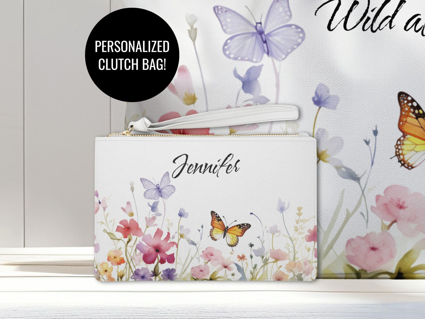 Wildflower Personalized Clutch Bag