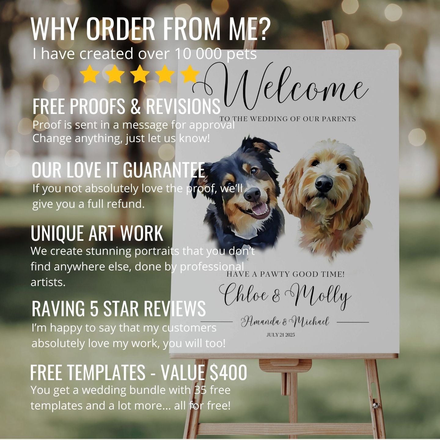 Pet Wedding Welcome Sign