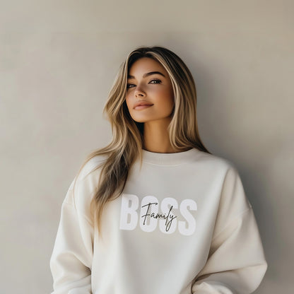 Family Boss Mom T-shirt with personalized kids names.