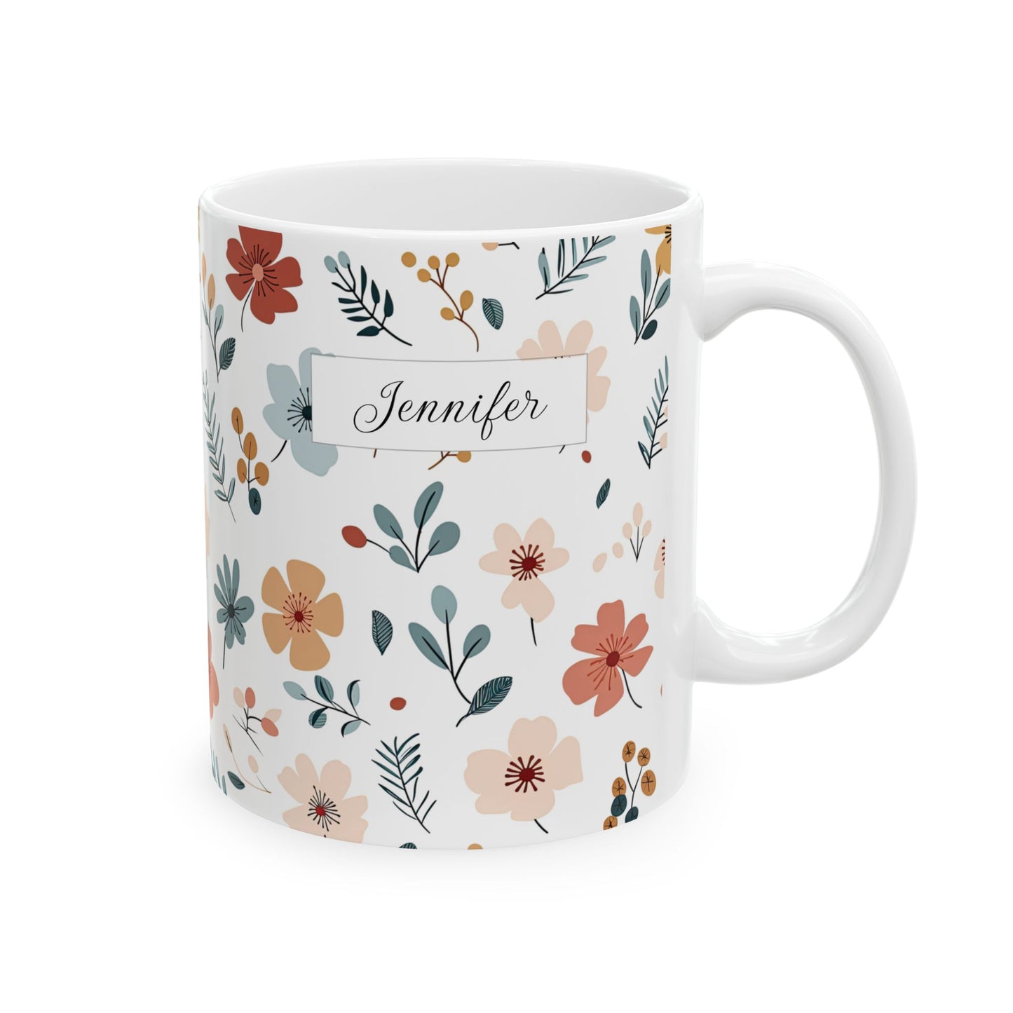 Personalized wildflower mug with name