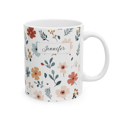 Personalized wildflower mug with name