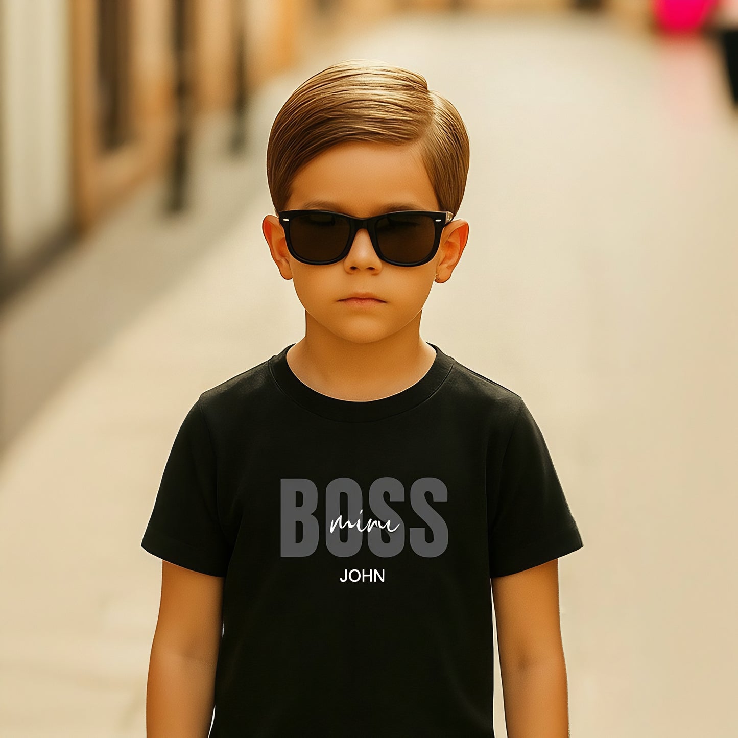 Mini Boss Kids T-shirt with Personalized Names