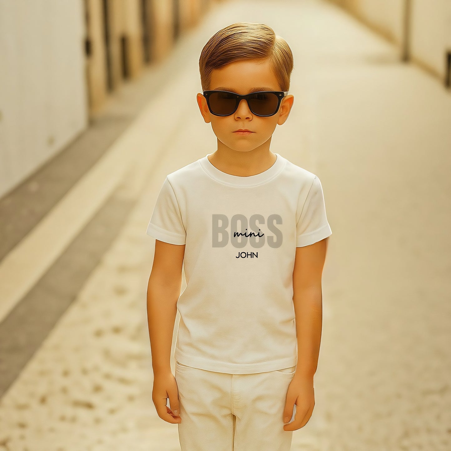 Mini Boss Kids T-shirt with Personalized Names