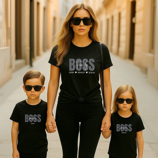 Family Boss T-shirt Bundle - Black