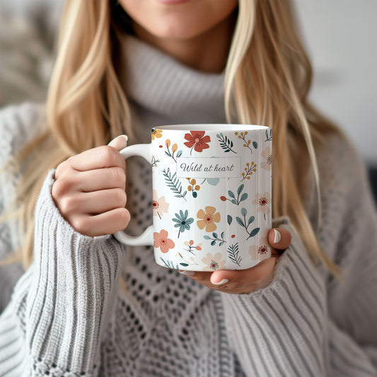Personalized wildflower mug with name