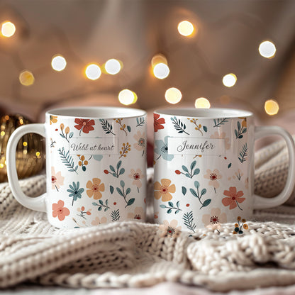 Personalized wildflower mug with name