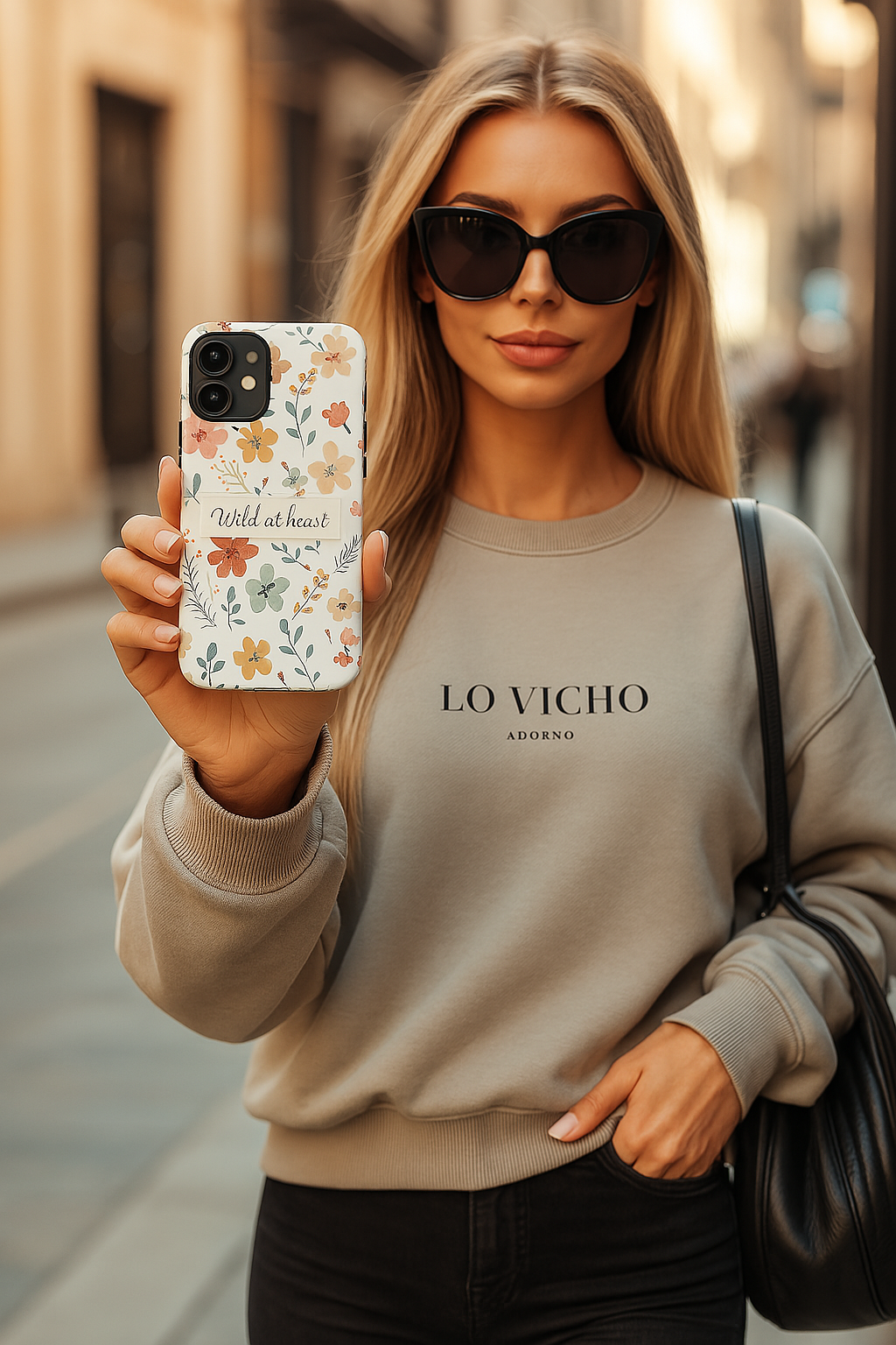 Personalized name phone case with wildflowers